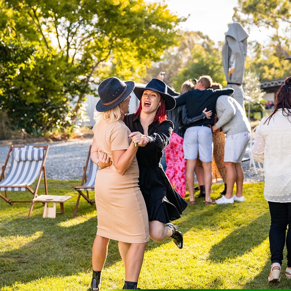 People dancing outside at Stockman's Ridge Wines
